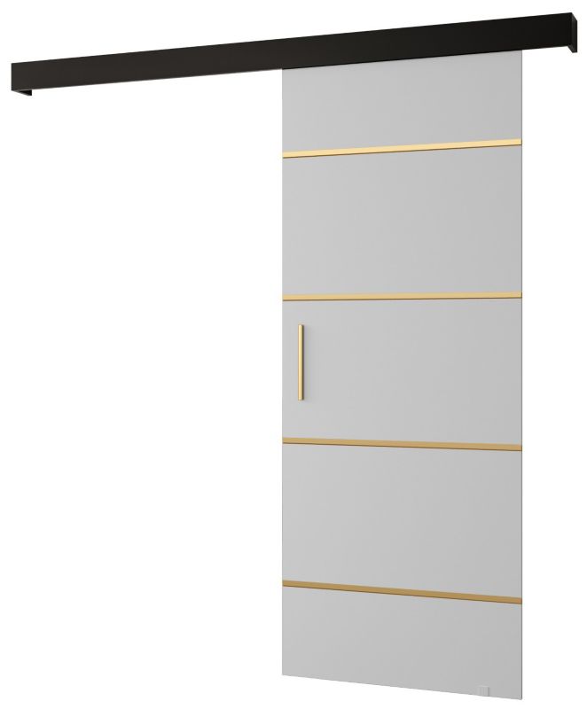 Drzwi przesuwne naścienne Abiks SALWADOR IV 70 biały mat + czarny mat + złoty 1 szt.