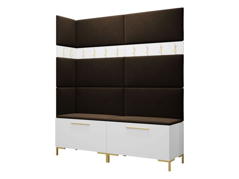 Garderoba MIRJAN 24 Zilion V biały + brązowy 1 kpl.