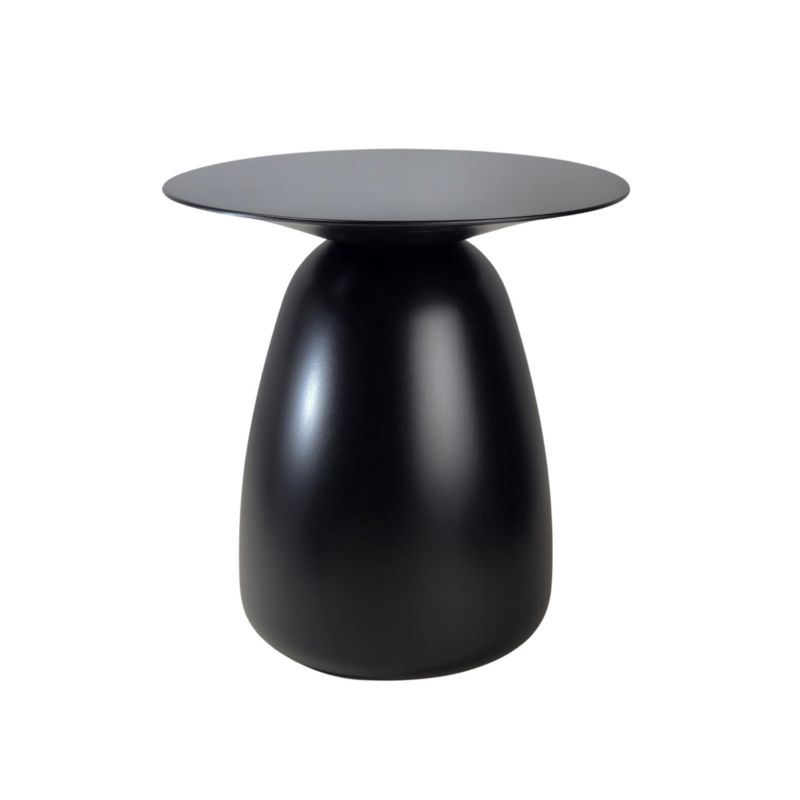 Stolik drewniany Kayani Baobab 34 śr. 32,5 cm czarny 1 szt.