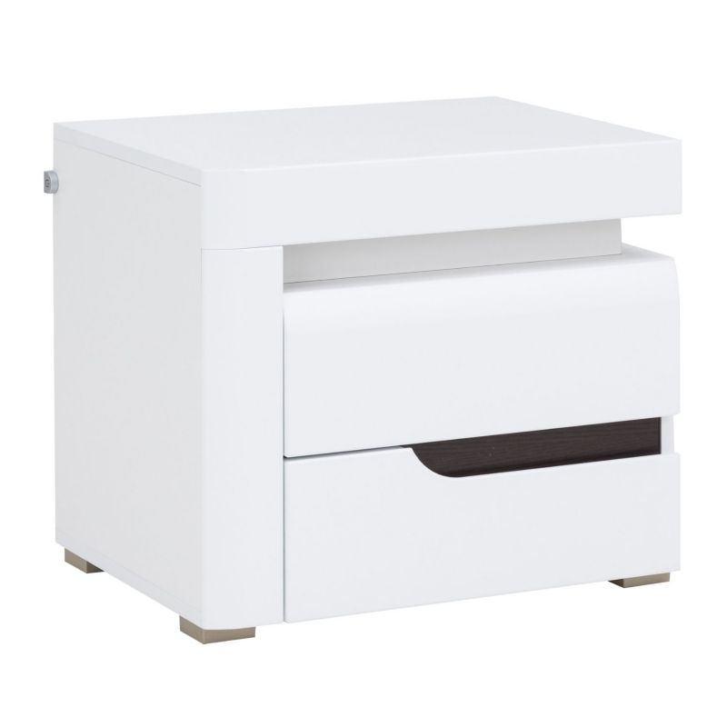 Szafka Nocna Prawa IVORY Mebel Elite 54 cm Biała / biały połysk 1 szt