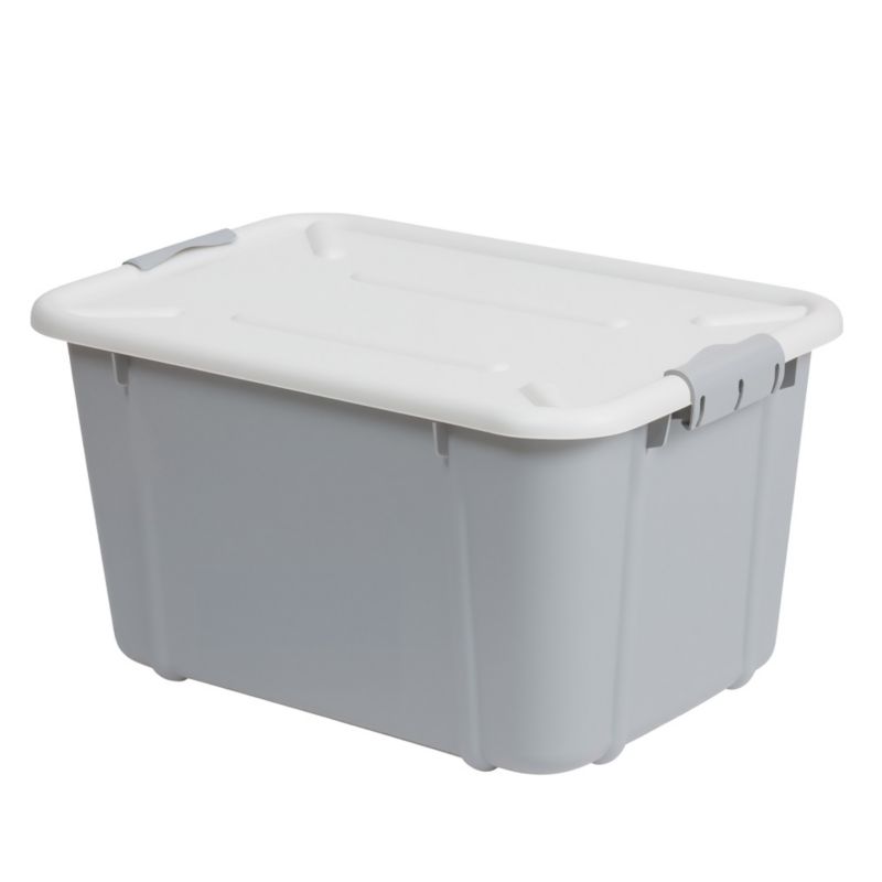 Pojemnik EDANTI Plastikowy Pudełko 16 L Zamykany Z Pokrywką Do Przechowywania Na Zabawki Biżuterię Ubrania Szary 1 szt.