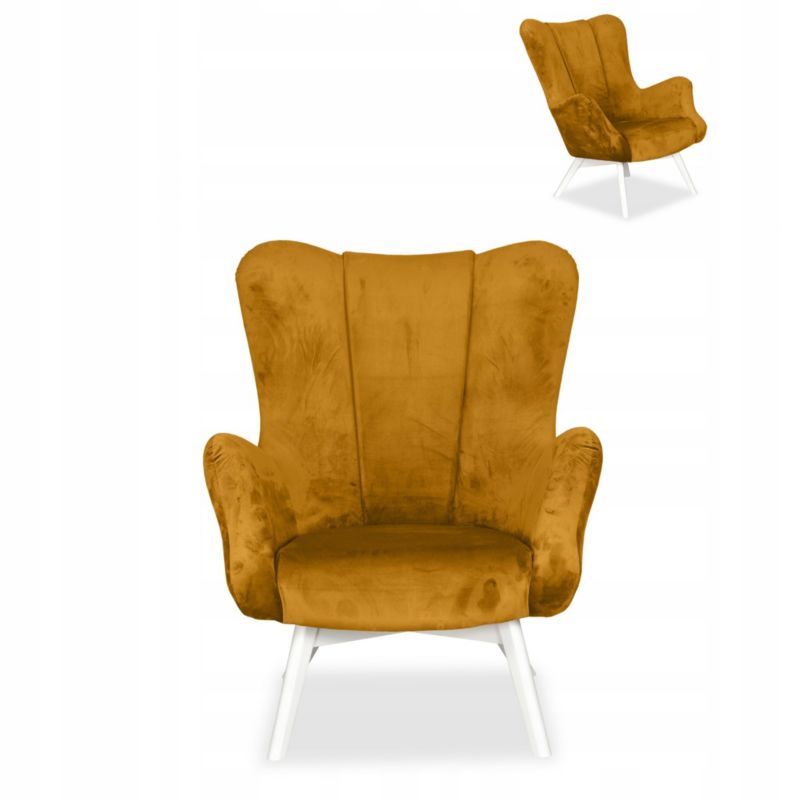 Fotel uszak do salonu Family Meble Vika złoty 1szt