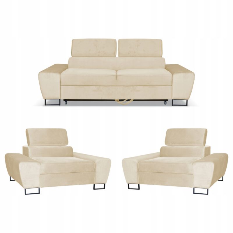 Zestaw mebli do salonu sofa i fotele Family Meble Bosso beż 1szt