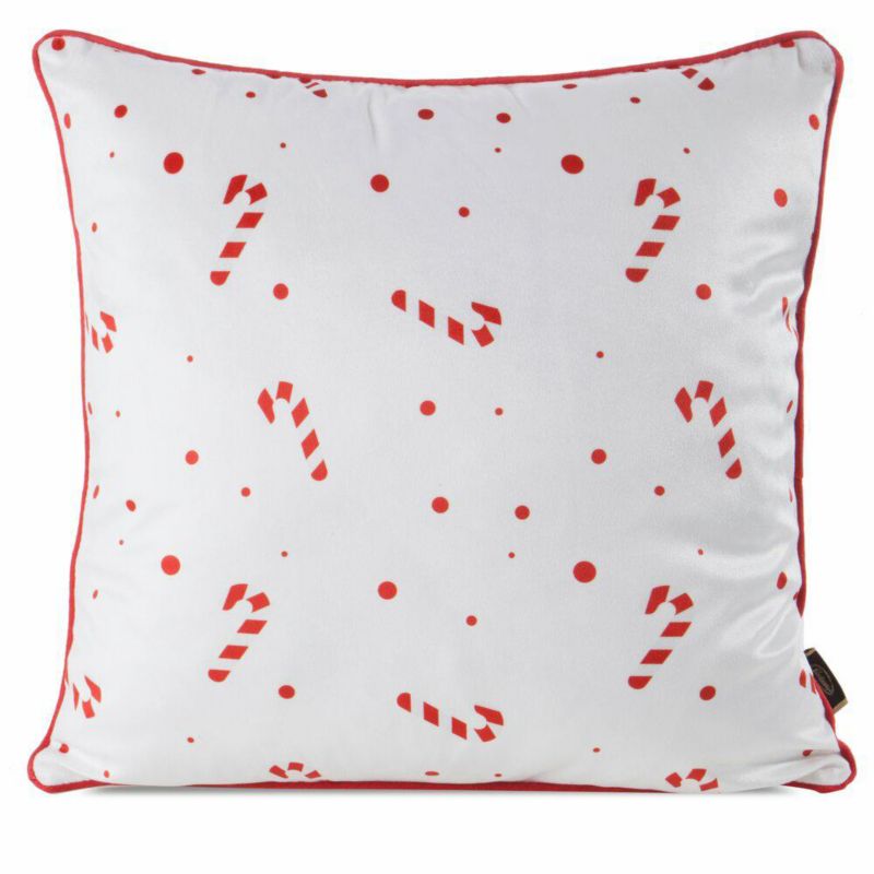 Poszewka 176 Eurofirany Świąteczna na poduszkę 45x45 cm Laski Biała 1 szt.