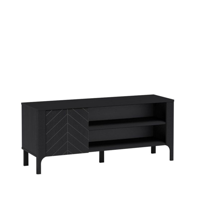 Szafka rtv jednodrzwiowa Bettso Lumi do salonu czarny 1szt.