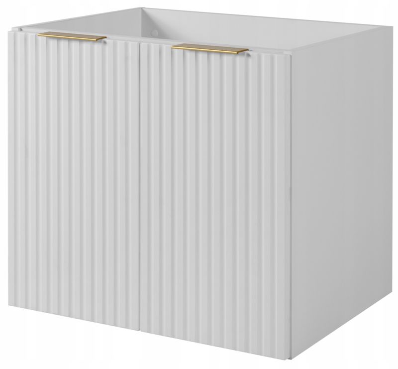 Szafka łazienkowa Furnidea pod umywalkę 60 cm wisząca ryflowane biały mat 1 szt.