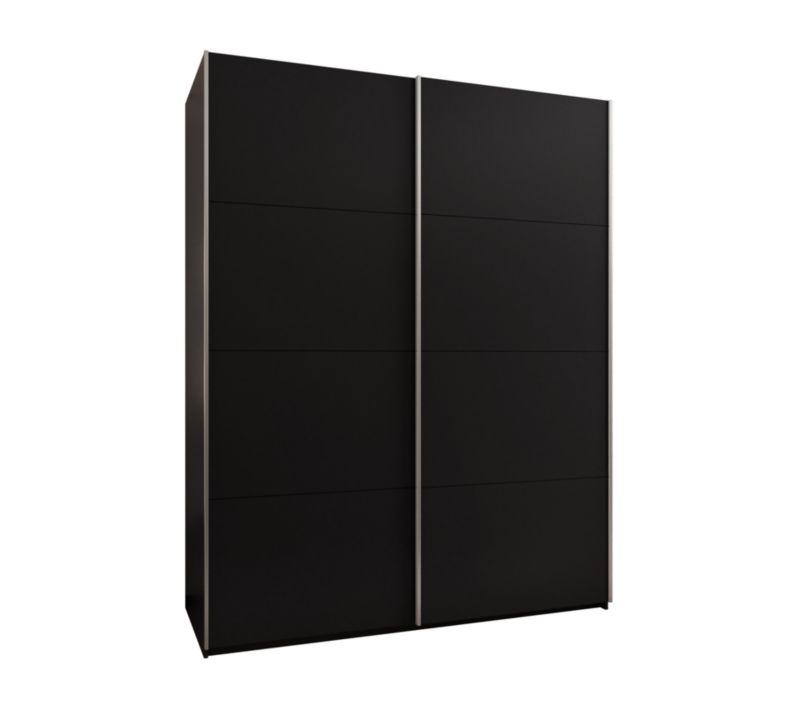 Szafa przesuwna Abiks LUX wysoka szer.200cm czarny/czarny/srebrny 1szt.