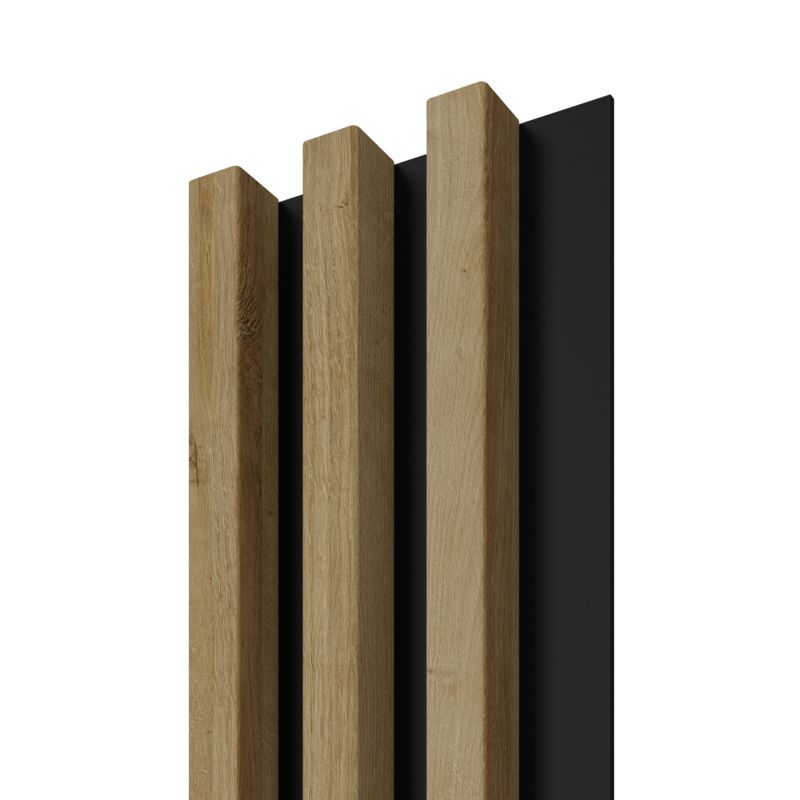 Lamel ścienny Stegu Linea Slim 265 x 15 cm Panel dąb/czarny 3 elementy - 1szt.