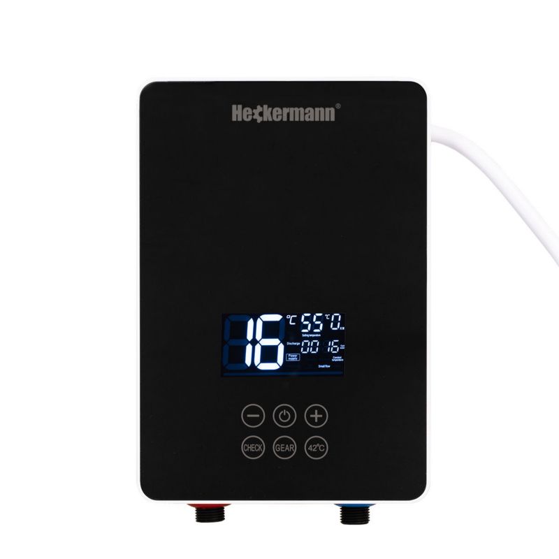 Elektryczny Przepływowy Podgrzewacz Wody Heckermann 6000W Czarny + Słuchawka 1szt