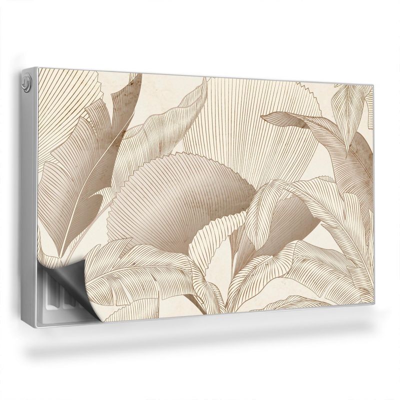 Dekoracyjna osłona mata na kaloryfer Wallfluent 100x60 cm Linearne wzory liści 1 szt.