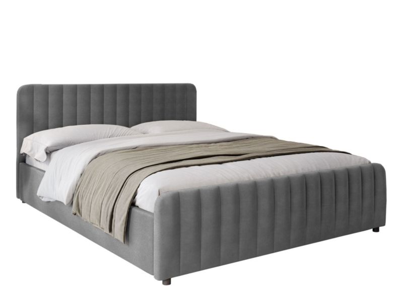 Łóżko tapicerowane z pojemnikiem MebleMWM SFG0160P 160x200 ciemny szary 54 welur 1 szt.