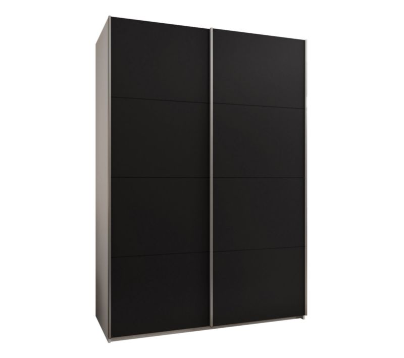 Szafa przesuwna Abiks LUX wysoka szer.180cm biały/czarny/srebrny 1szt.