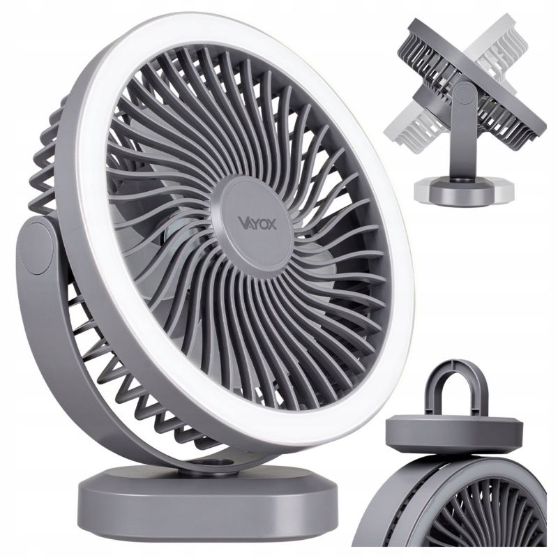 Wentylator Vayox VA0338G akumulatorowy z lampką nocną szary 1 szt.