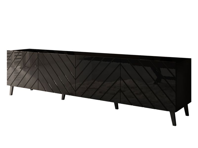 Szafka RTV MIRJAN 24 Abeto 200 czarny połysk 1 szt.