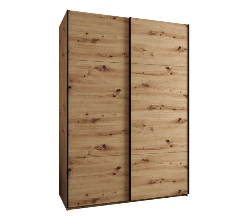 Szafa przesuwna Abiks LUX wysoka szer.180cm artisan/artisan/czarny 1szt.