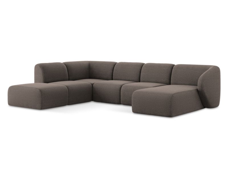 Sofa panoramiczna LaMiaSofa CERVO z tkaniny bouclé 325x236 cm czekoladowy 1 szt.