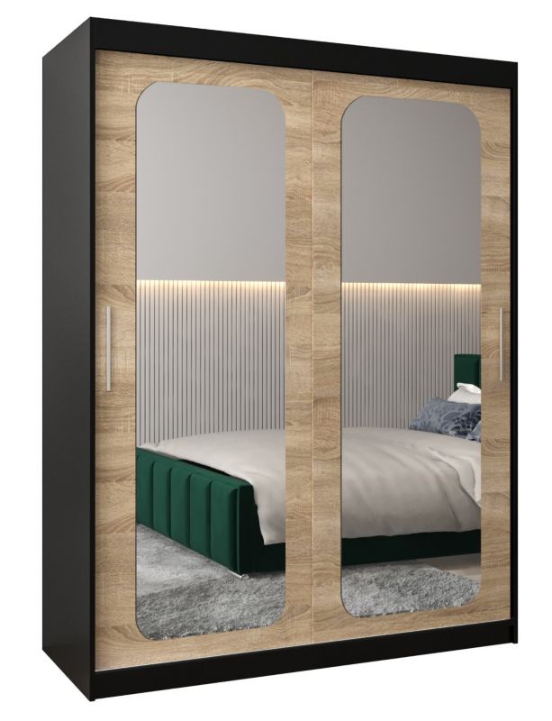 Szafa przesuwna Garderoba Abiks PROMO T3 150 czarny/sonoma 1 szt.