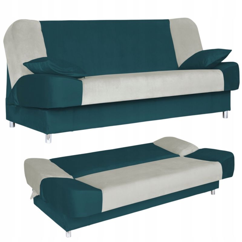 Kanapa do salonu rozkładana Family Meble Sara Print Duo zielono szare 1szt