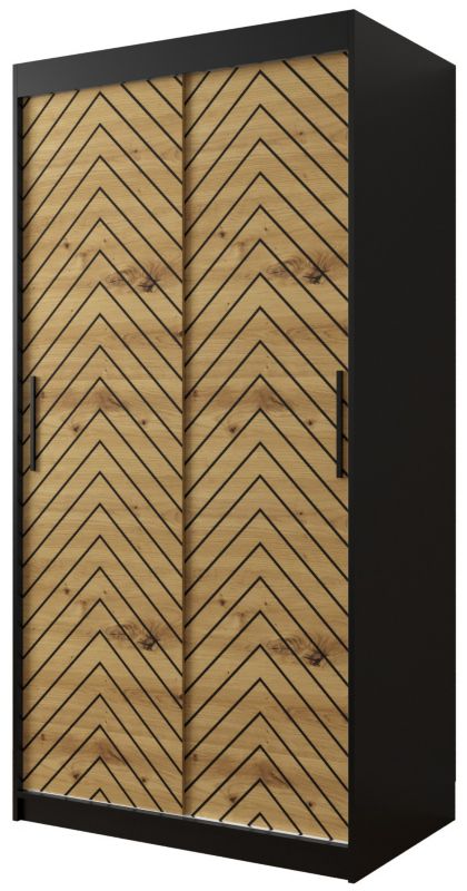 Szafa przesuwna Garderoba Abiks Jodełka 1 100 czarny + artisan 1 szt.