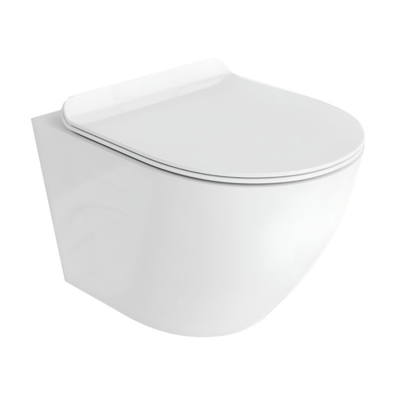 Miska WC SOLIDER Leo Rim, bezrantowa, z wolnoopadającą deską i metalowymi zawiasami z funkcją łatwego wypięcia, biała, 1 szt