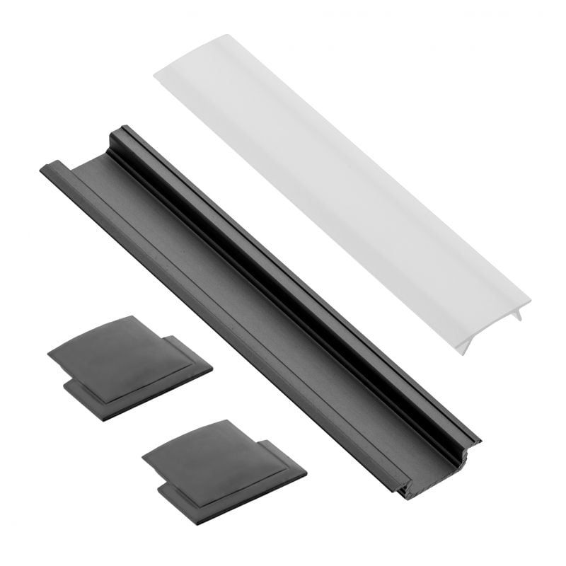 Profil do taśmy LED 2m GTV Glax z osłonką i zaślepkami do kuchni, salonu 1 szt.