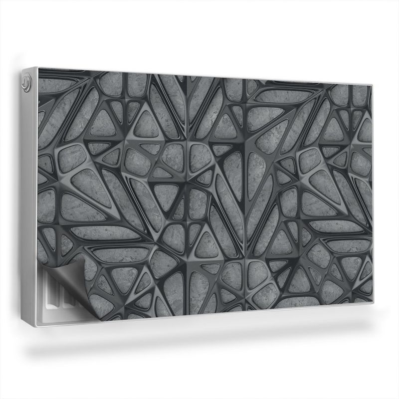 Dekoracyjna osłona mata na kaloryfer Wallfluent 100x60 cm Struktura metalu 1 szt.