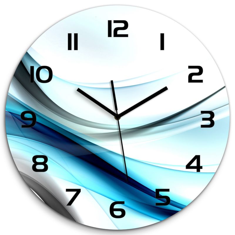 Zegar szklany Tulup Abstrakcja czarne wskazówki fi30 cm cichy 1 szt.