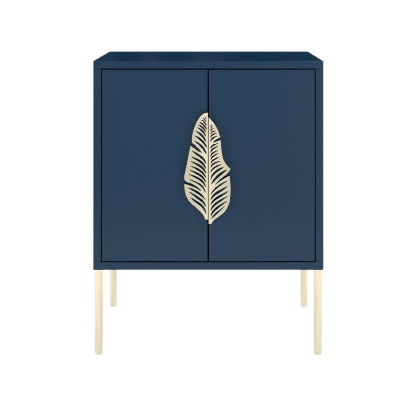 Granatowa szafka nocna Skandica MERLIN ze złotymi dodatkami 1 szt.