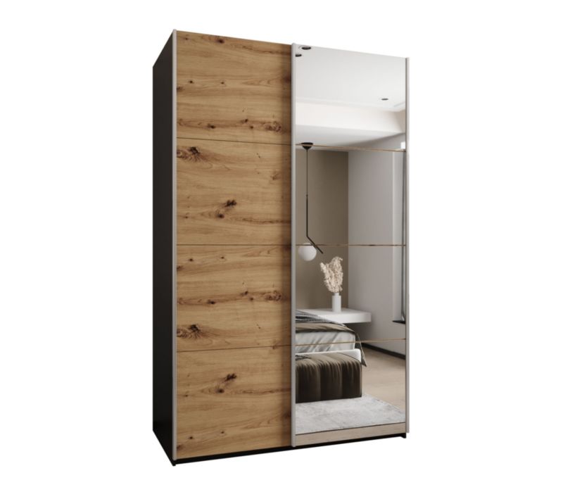 Szafa przesuwna Abiks LUX 3 wysoka szer.150cm czarny/artisan/srebrny 1szt.