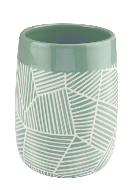 Kubek na szczoteczki Kleine Wolke Serena zielony, mozaika, kamionka, 370 ml, 1 szt.