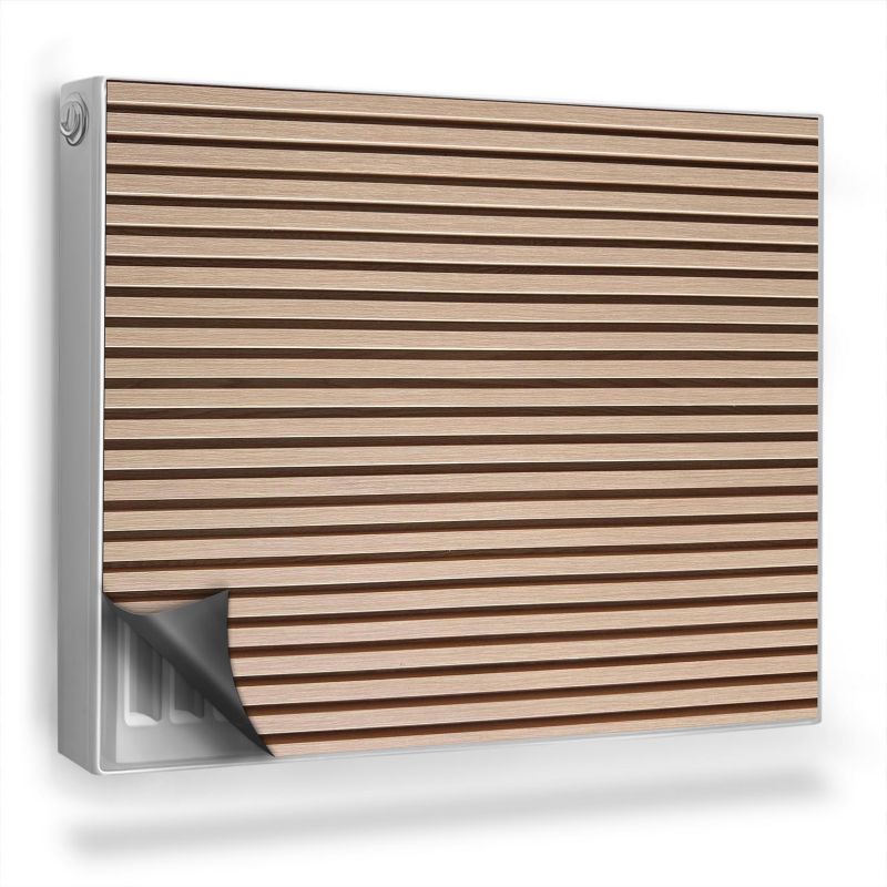 Dekoracyjna osłona mata na kaloryfer Wallfluent 80x60 cm Jasne drewniane poziome lamele 1 szt.