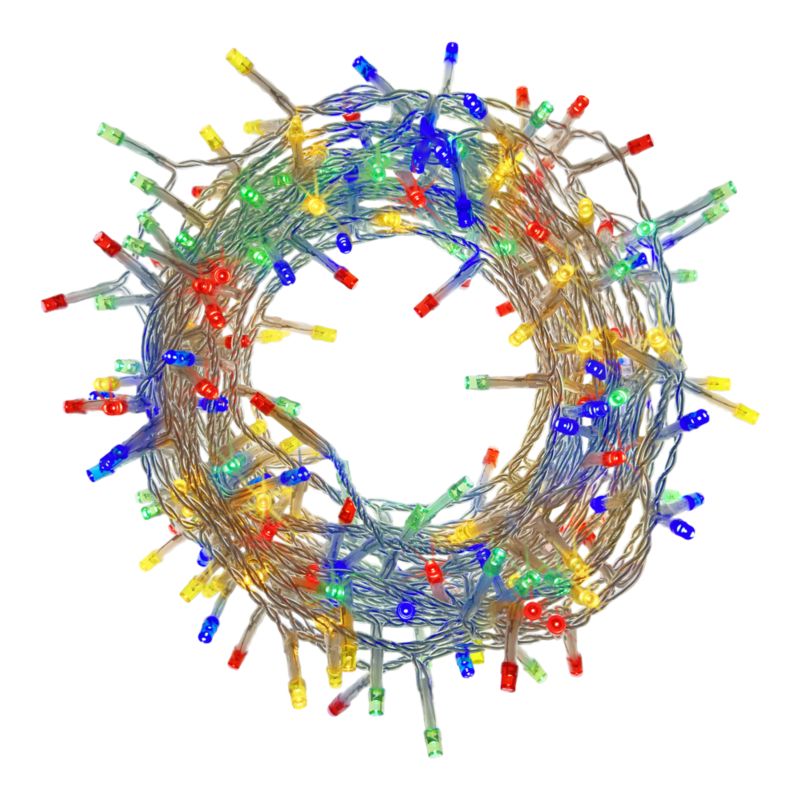 Lampki 240 LED łańcuch multikolor przezroczysty kabel