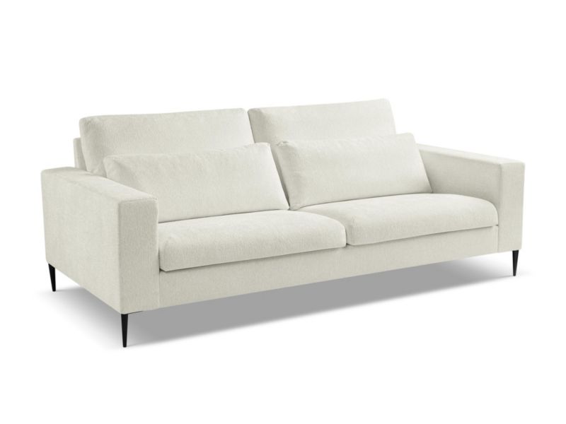 Sofa 3-osobowa LaMiaSofa DIANO z tkaniny szenilowej 221x110 cm jasny beż 1 szt.