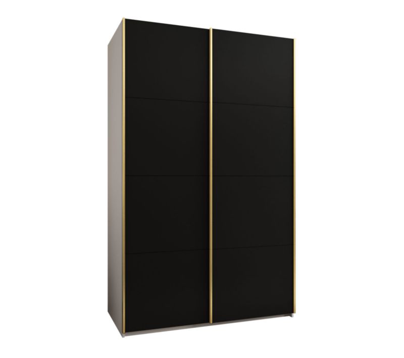 Szafa przesuwna Abiks LUX wysoka szer.150cm biały/czarny/złoty 1szt.