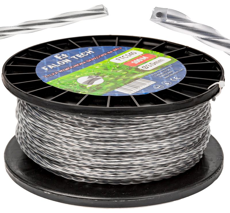 Żyłka do głowicy kosy podkaszarki FALON-TECH spalinowej ze zbrojonym drutem 100m 3mm 1szt.