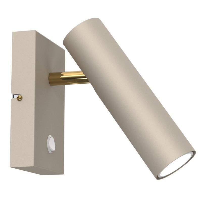 Kinkiet ścienny Luminex Axion beżowo-złoty połysk do czytania z włącznikiem 1 x GU10 x 8W IP20 wym: 16 x 10 x 24 cm - 1 szt.