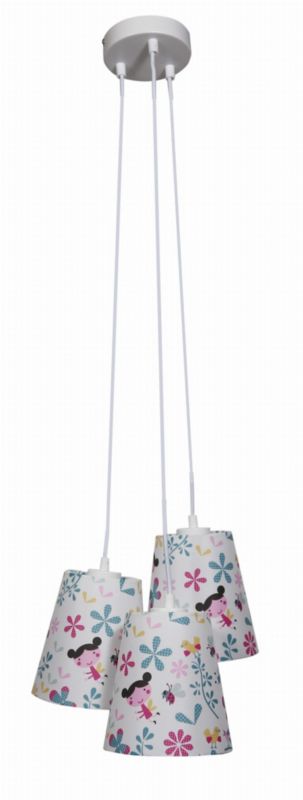 Lampa sufitowa Candellux Girl biała wielokolorowy wym: 100 x 32 x 32 cm 3xE27 x 40W 1 szt.