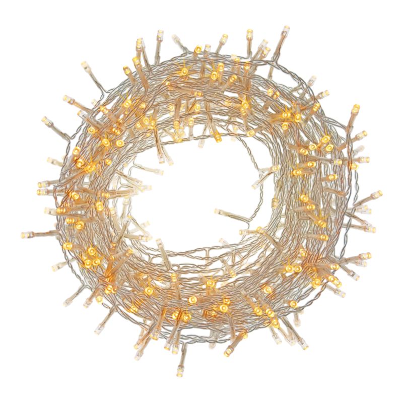 Lampki 400 LED łańcuch ciepły biały przezroczysty kabel