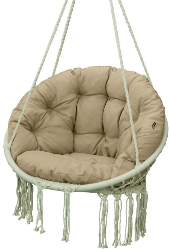 Poduszka na fotel wiszący kosz bujany kokon bocianie gniazdo AMPO beżowy 1 szt.