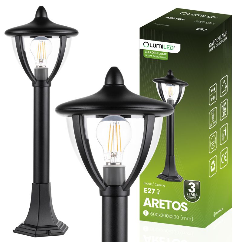 Lampa Ogrodowa Lumiled Słupek Zewnętrzny Stojący E27 LED Latarnia 60cm 1 szt.