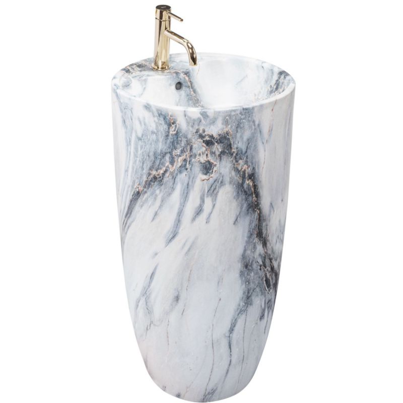 Umywalka Wolnostojąca Rea Anya Granit Matt Okrągła Szary 45X45X84Cm 1 Szt