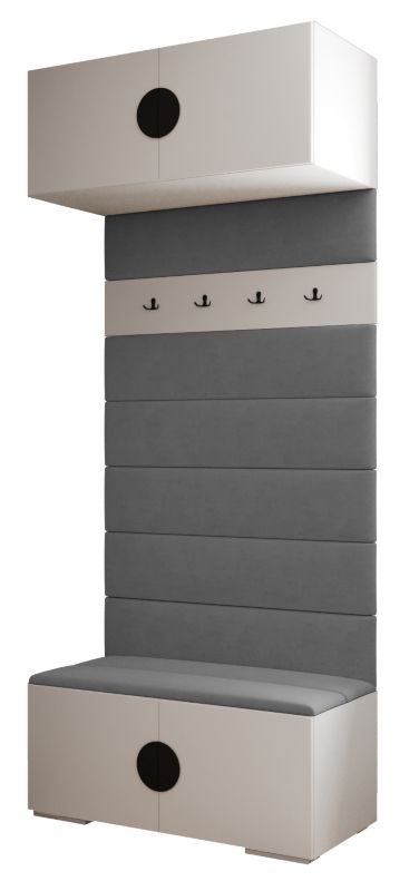 Garderoba wysoka do przedpokoju Abiks INOVA 4 biały+czarny+man16 1 szt.