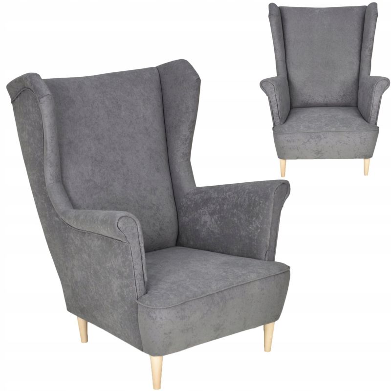 Fotel uszak do salonu Family Meble MAX szara 1szt