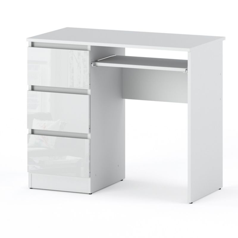 Biurko Hurtownia-Mebli Szuflady 3 Hugo 3SZ 90cm Biały Mat Biały Połysk 90x50x77 cm 1szt.