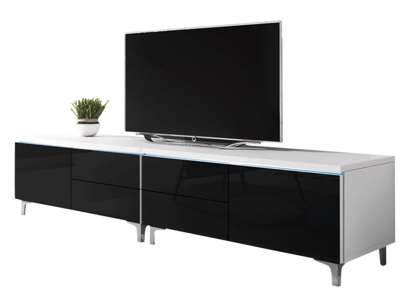 Szafka RTV MIRJAN 24 XIW Double biały + czarny połysk 1 szt.