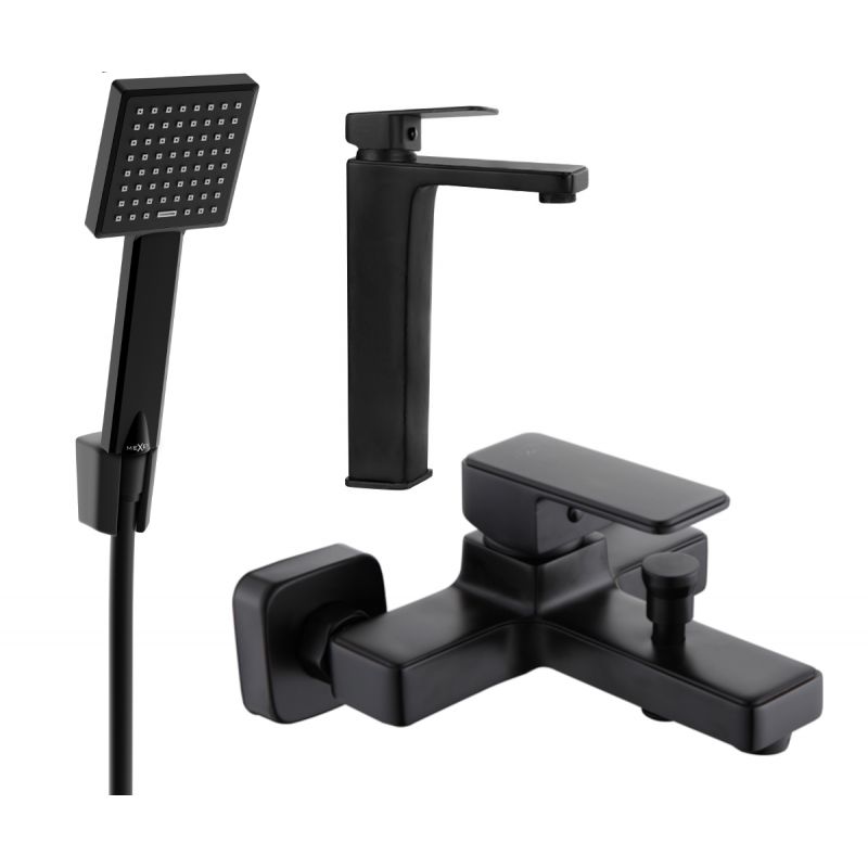 Zestaw wannowy Mexen Cetus czarny 1 szt.