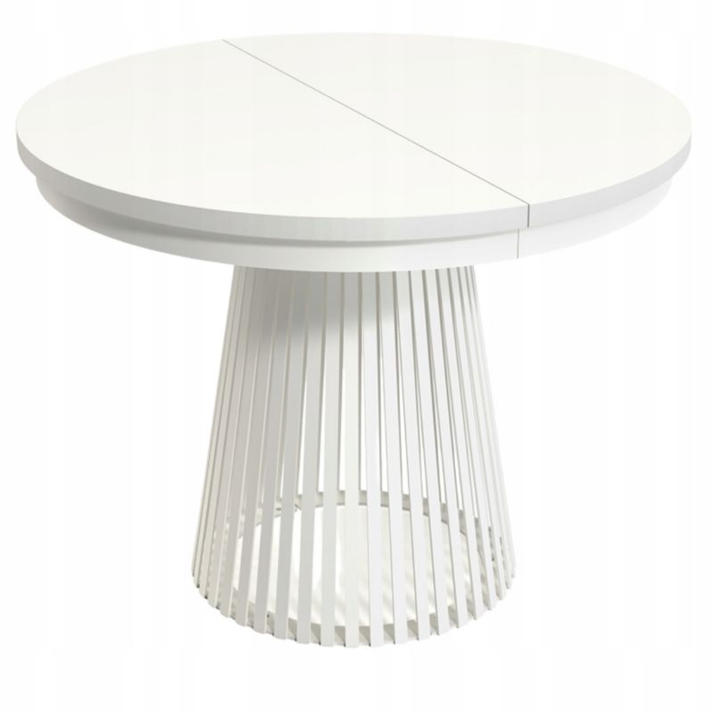 Rozkładany stół Furnidea LAMELLA 100-140-180 cm blat biały nogi białe metal 1 szt.