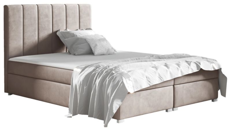 Łóżko kontynentalne 140x200 z pojemnikiem Bonni Brandi Beżowe 1 szt.