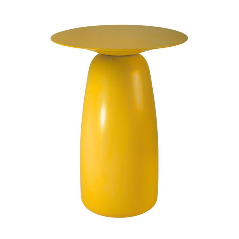 Stolik drewniany Kayani Baobab 44 śr. 32,5 cm żółty 1 szt.