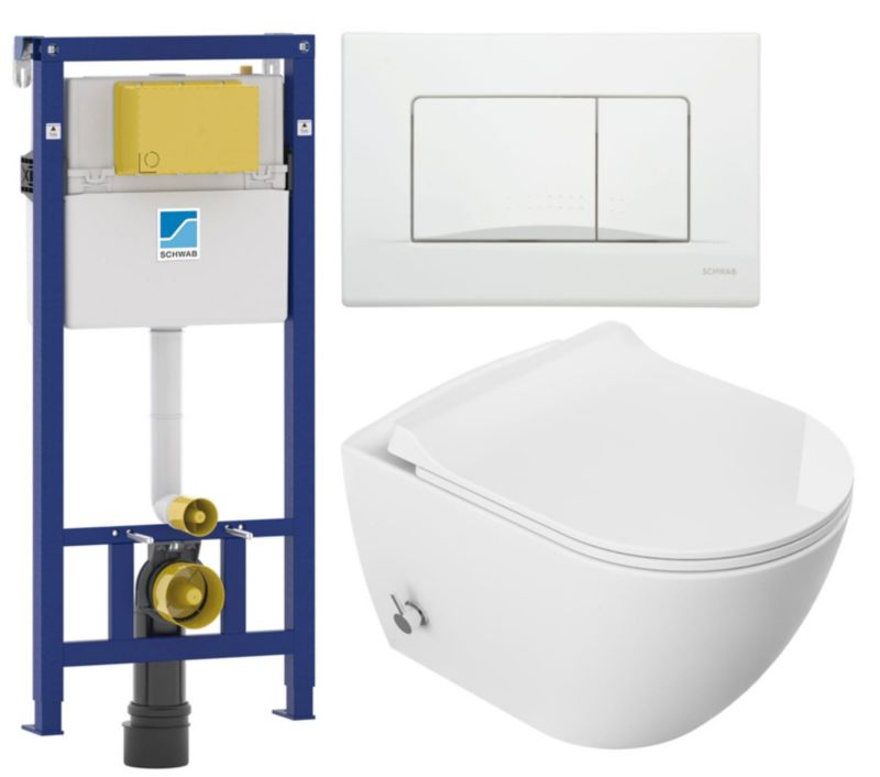 Zestaw WC Viba miska z bidetem stelaż podtynkowy przycisk 1szt